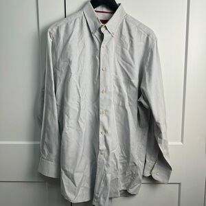Alfani Men's Fitted Dress Shirt Button Front Button Up Gray Size Large 16